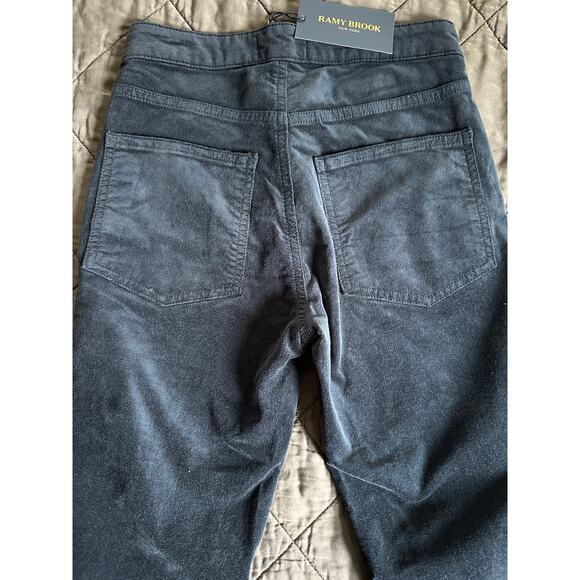 Ramy Brook Velveteen Helena Jeans Womens Size 25 Navy Flare Leg Skinny New - Picture 10 of 11